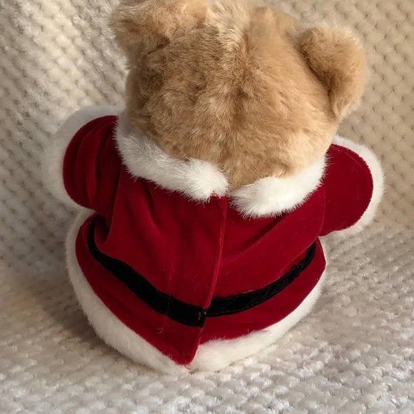 Michaels Tan Bear in Red Santa Santa Suit Stuffed Animal Plush Toy - Picture 3 of 7